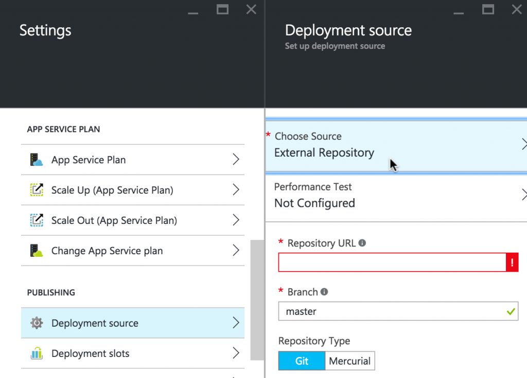 Select Deployment Source