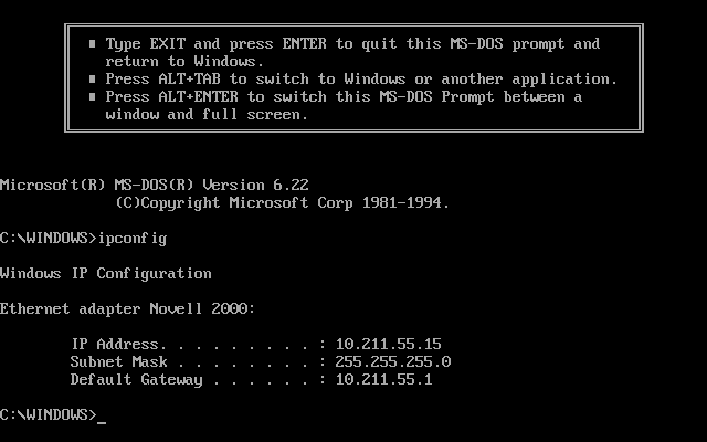 IP configuration by DHCP